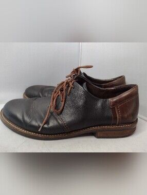 Naot Mens Chief Oxford Size 43 Black Brown Leather Plain Toe  Shoe N